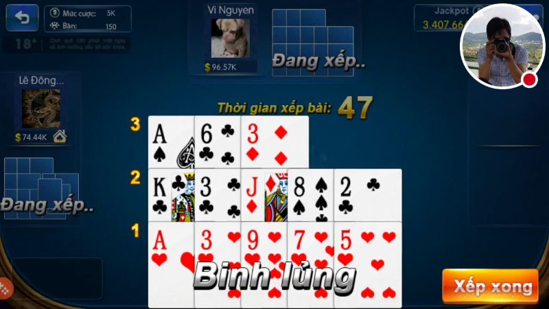 3.2. Thứ tự sắp xếp các lá bài trong game Mậu Binh